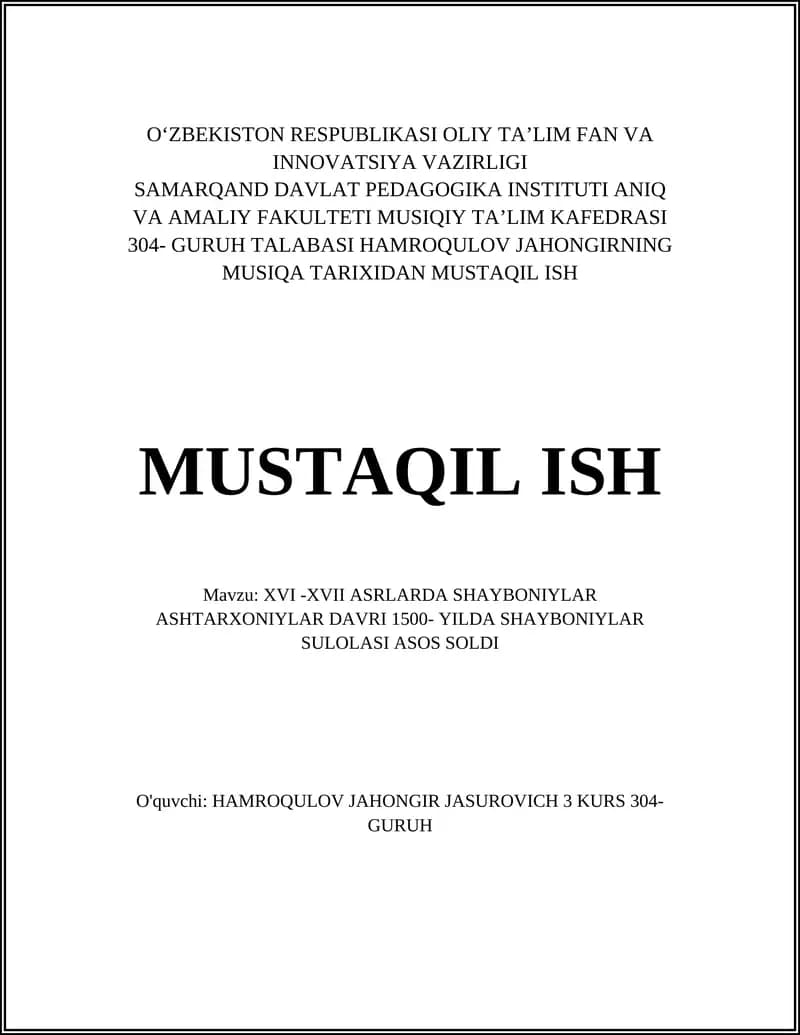 Shayboniylar sulolasi XVI Asrda