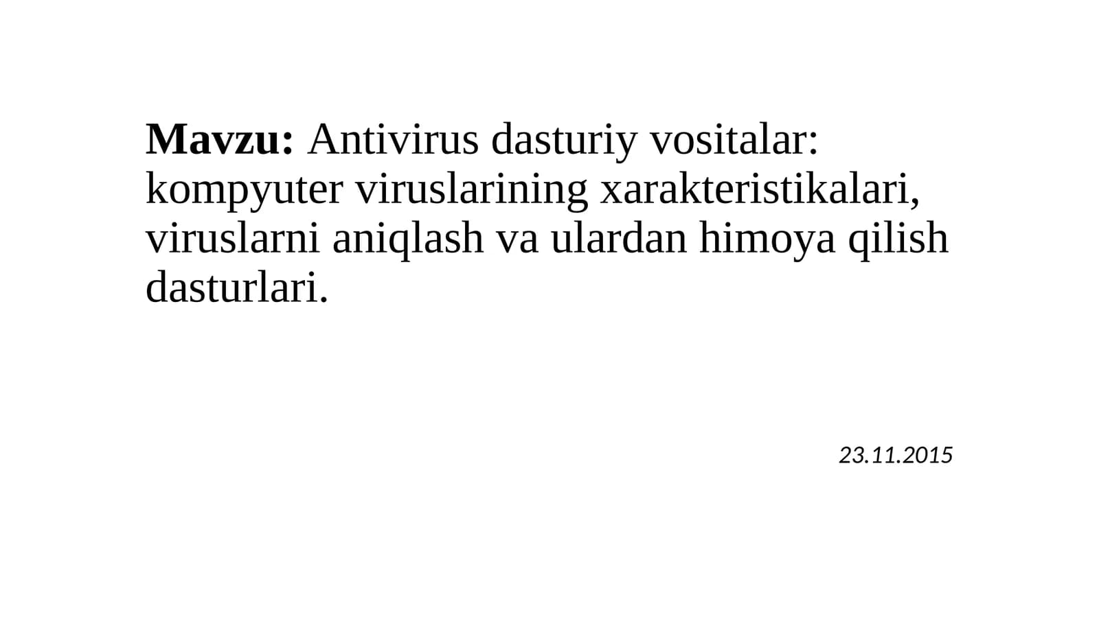 Antivirus dasturiy vositalar