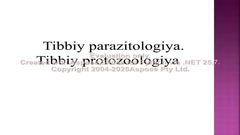 Tibbiy parazitologiya