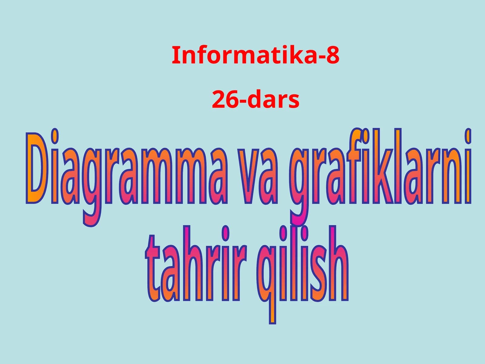 Diagramma va grafiklarni tahrir qilish