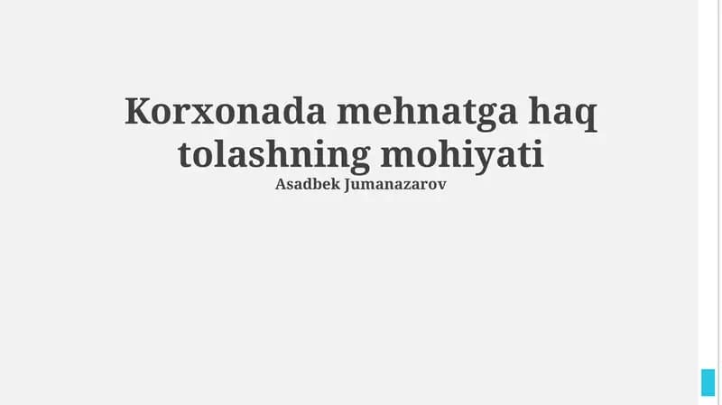Ish haqining mohiyati va turlari