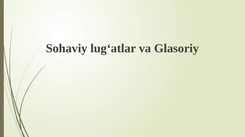 SohaviylugʻatlarvaGlasoriy