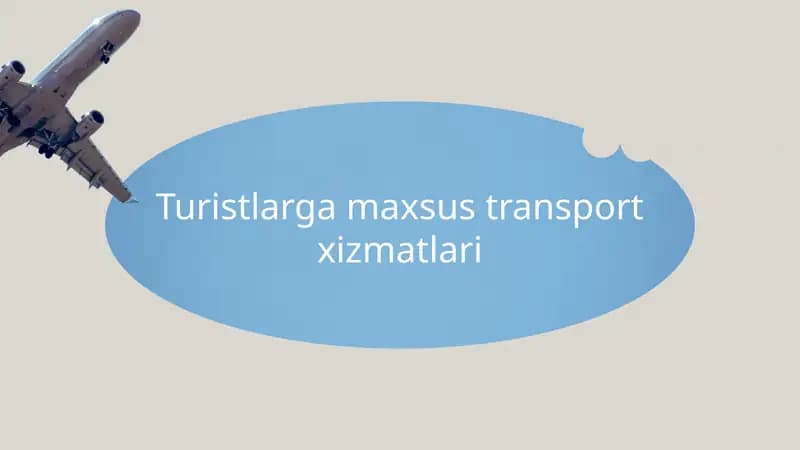 Turistlarga maxsus transport xizmatlari