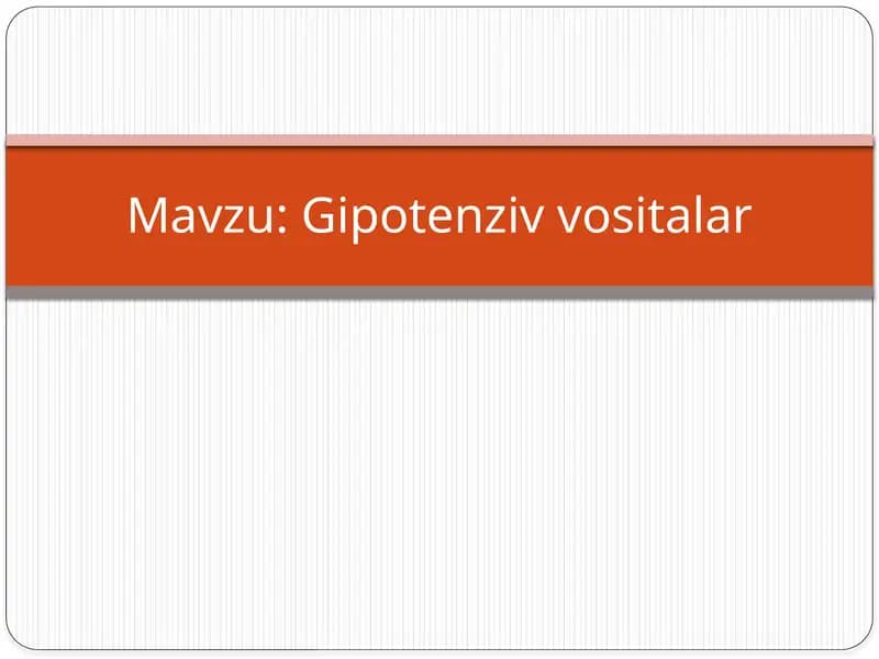 Gipotenziv vositalar