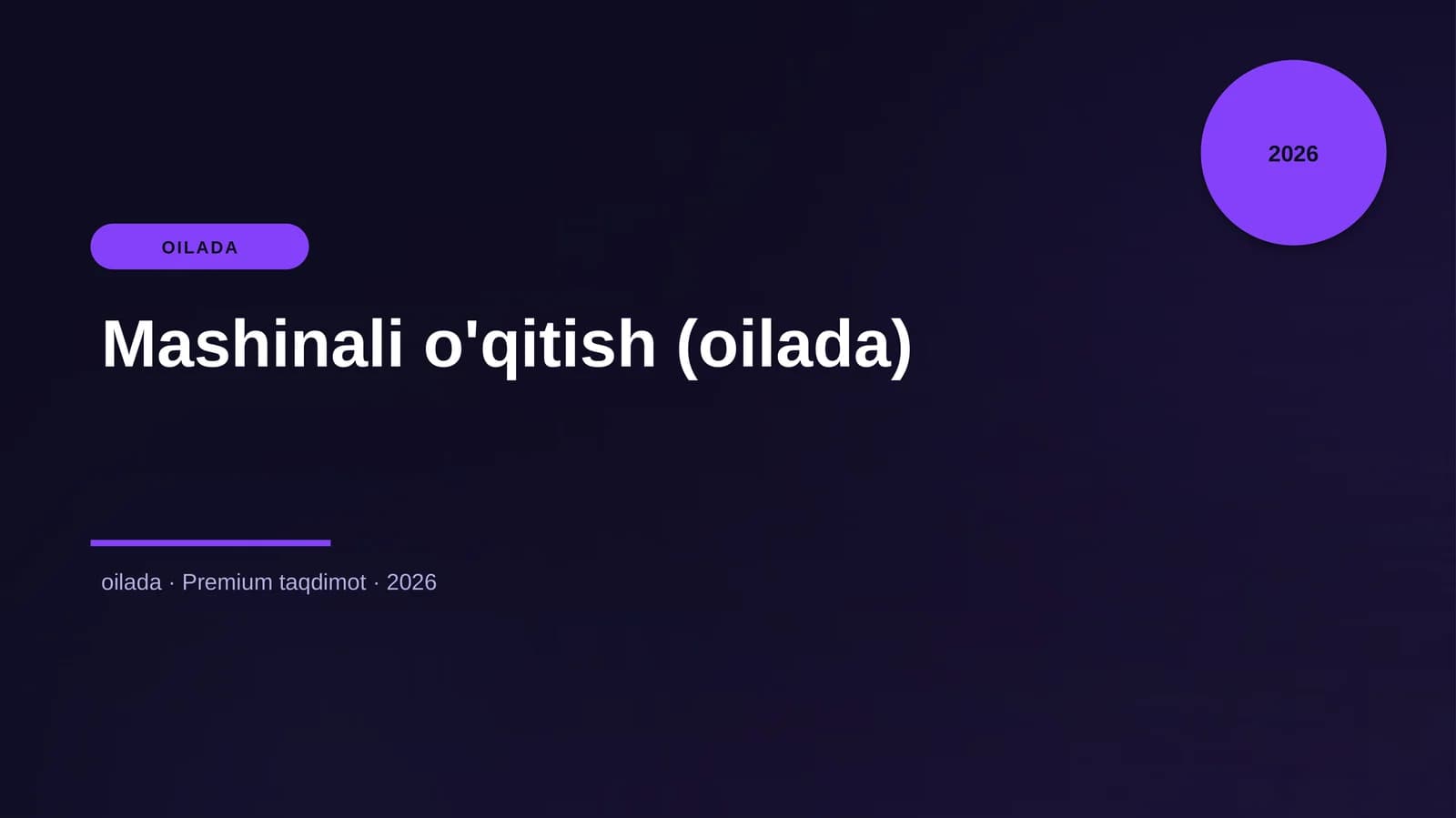 Mashinali o'qitish (oilada)