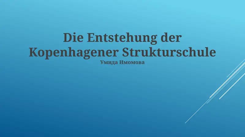 Die Entstehung der Kopenhagener Strukturschule
