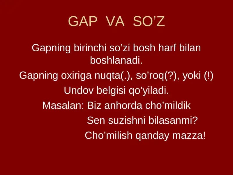 GAP VA SO’Z