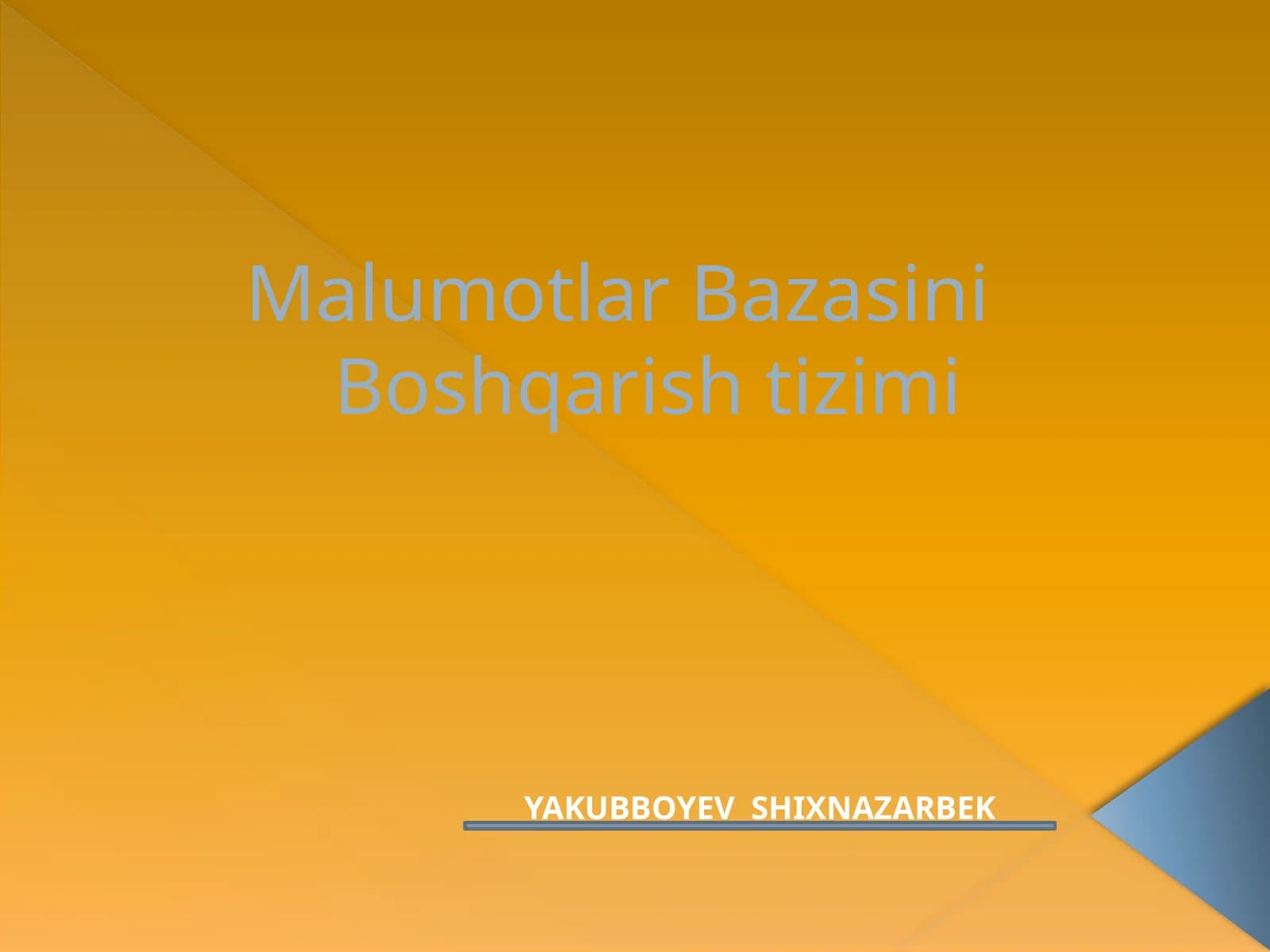 MalumotlarBazasiniBoshqarishtizimi