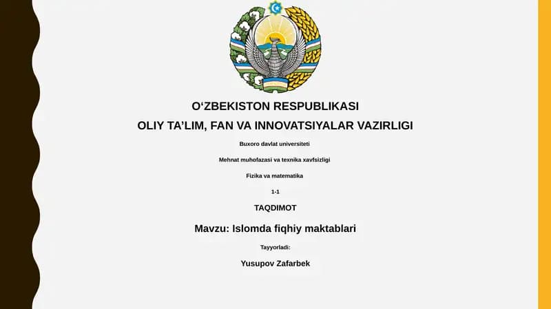 Islomda fiqhiy maktablari