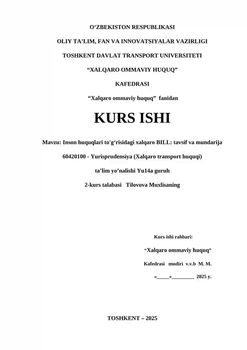 inson huquqlari toʻgʻrisidagi xalqaro bill