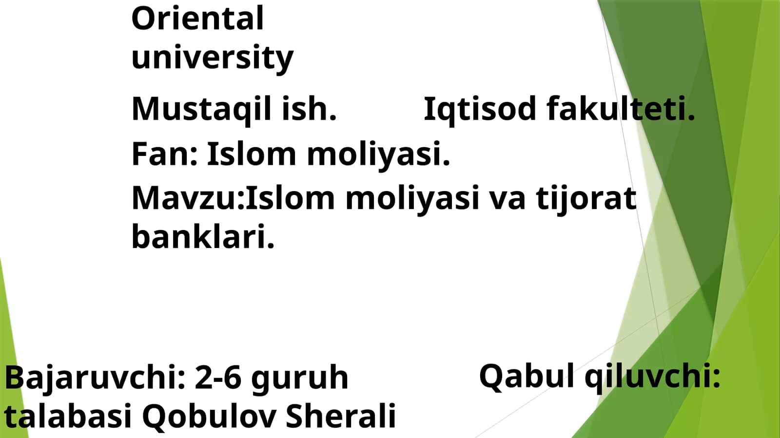 Islom moliyasi va tijorat banklari