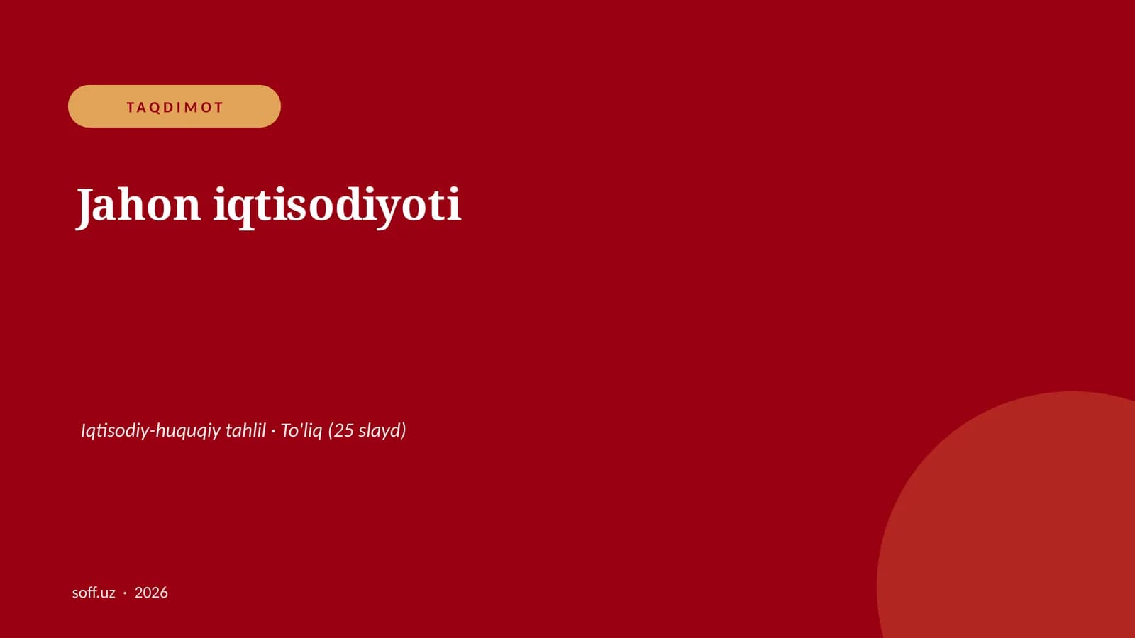 Jahon iqtisodiyoti