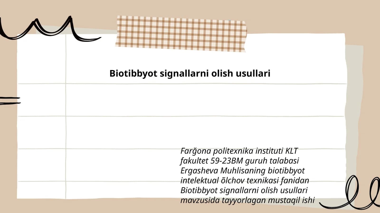 Biotibbyot signallarni olish usullari