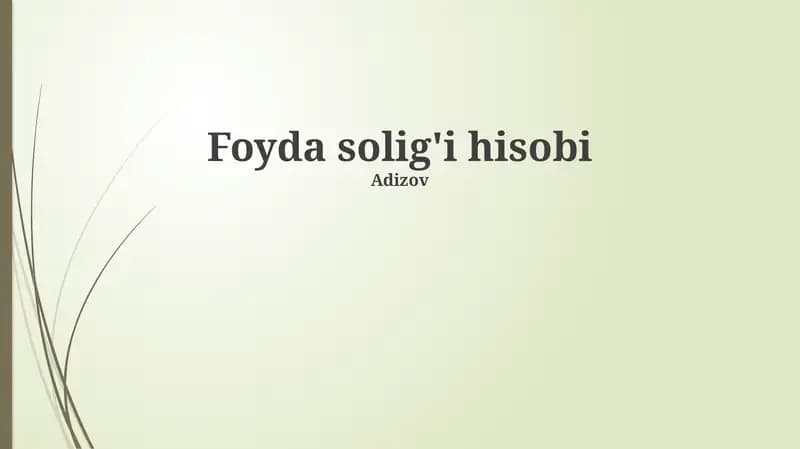 Foyda solig'i