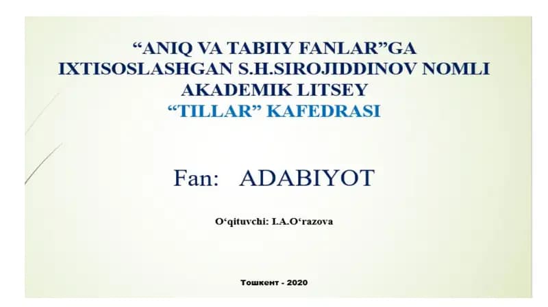 ALISHER NAWOIY LIRIKASI