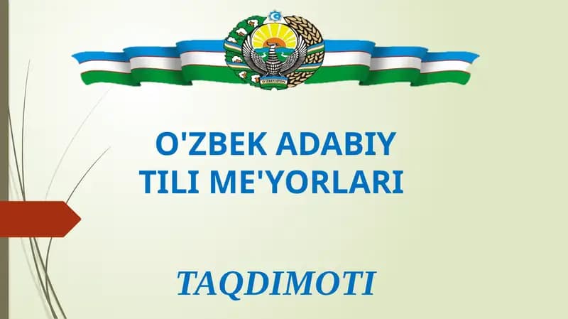 O'zbek adabiy tili me'yorlari