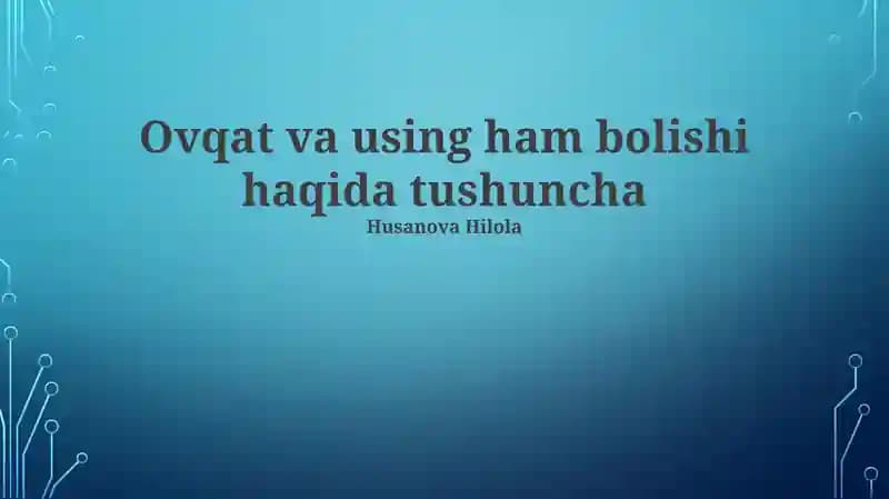 Oziq-ovqat guruhlari