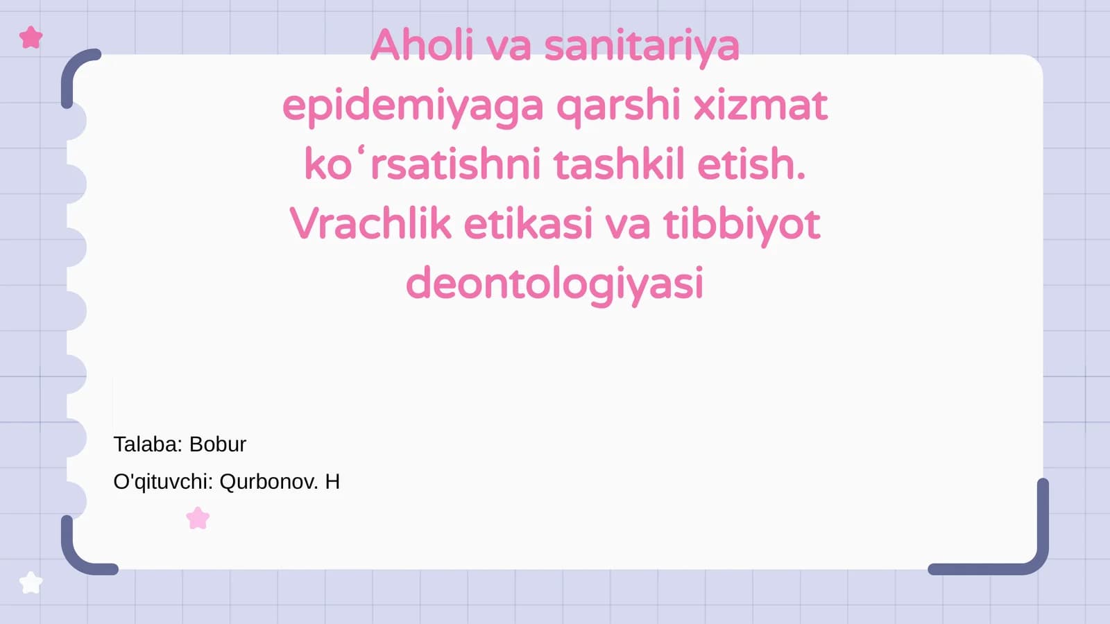 Aholi va sanitariya xizmatlarining asosiy vazifalari