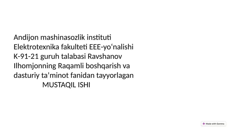 Real vaqt modulini dasturiy boshqarish