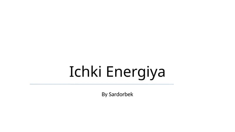 Ichki Energiya