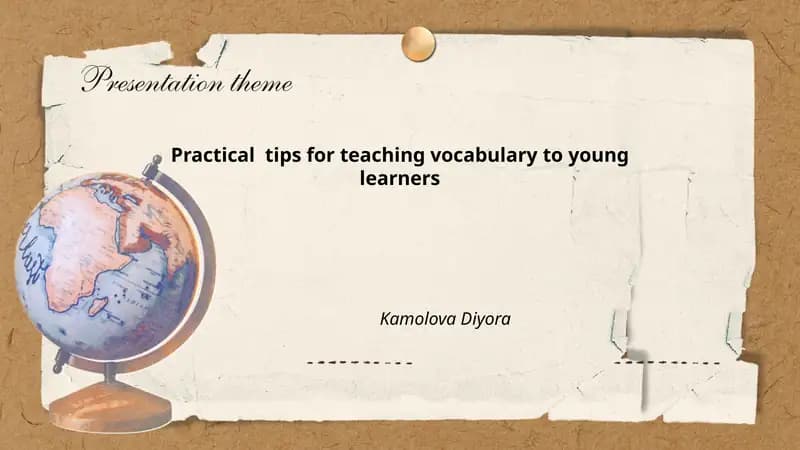 Practical tips for teaching vocabulary to young learners