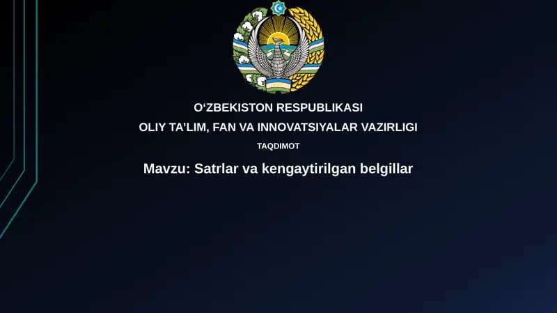 Chiziqlar va Ularning Xususiyatlari