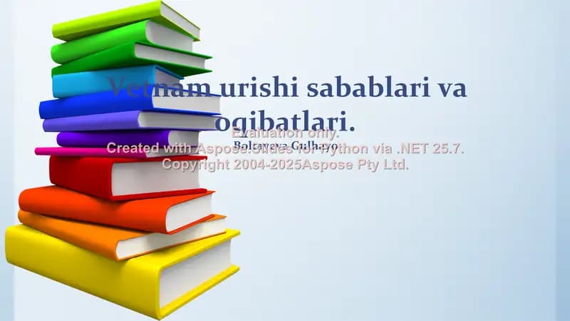 Vetnam urishi sabablari va oqibatlari