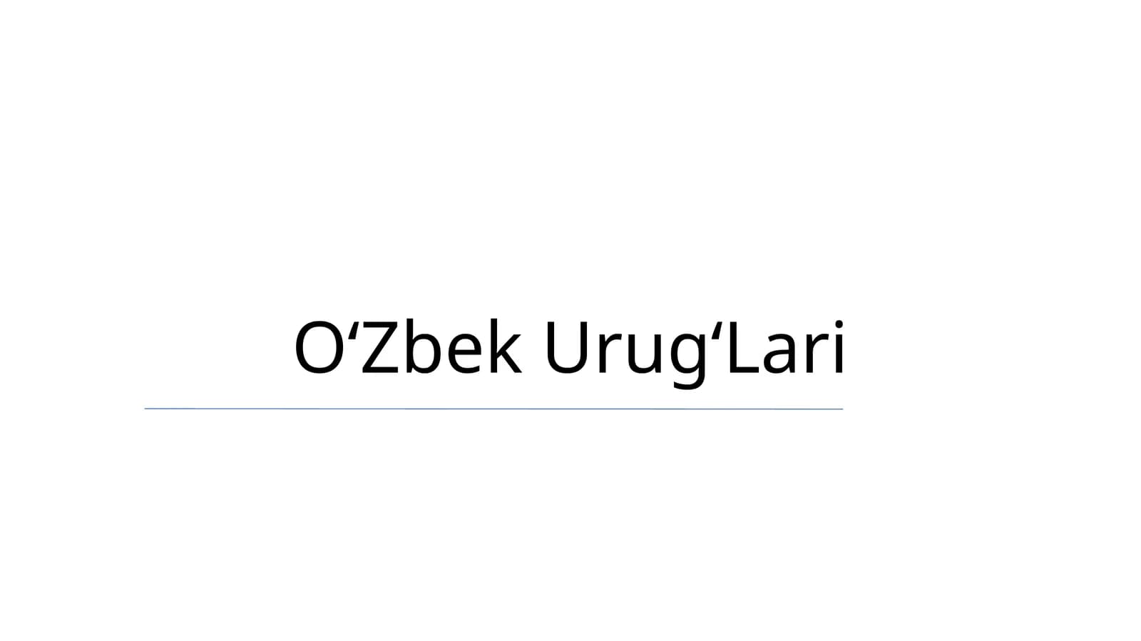 Oʻzbek UrugʻLari