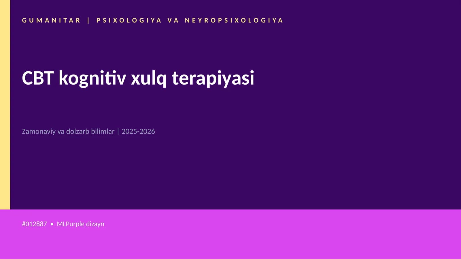 CBT kognitiv xulq terapiyasi