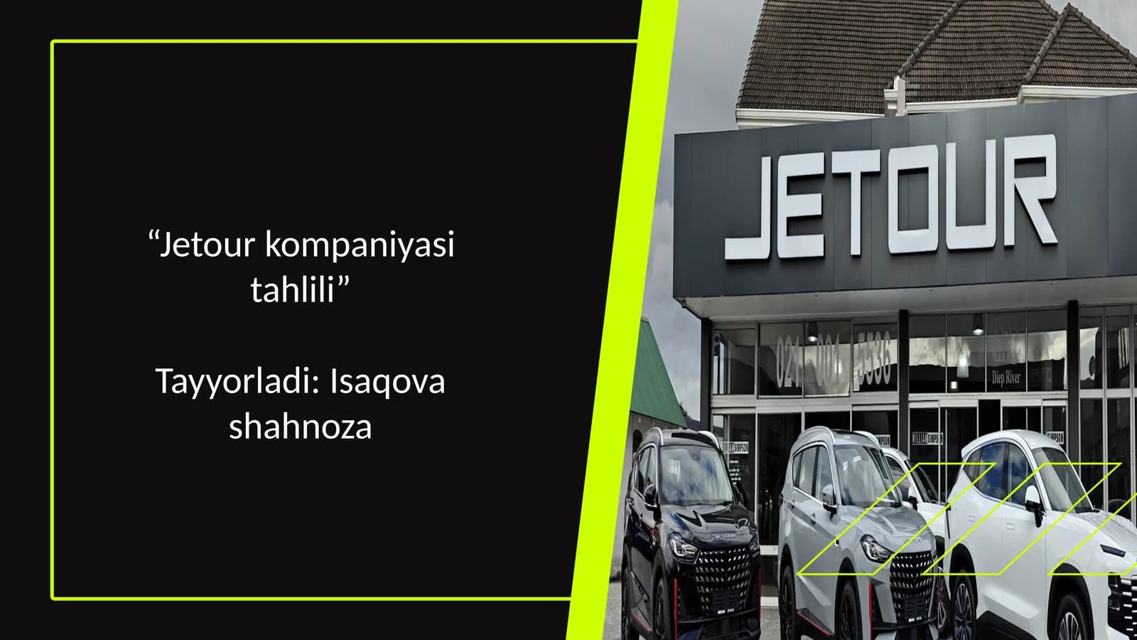 Jetour kompaniyasi tahlili