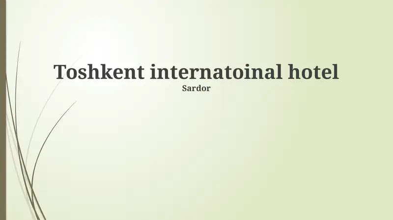 Toshkent international hotel