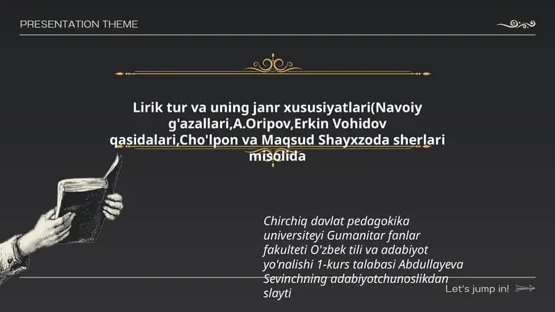 Lirik tur va uning janr xususiyatlari