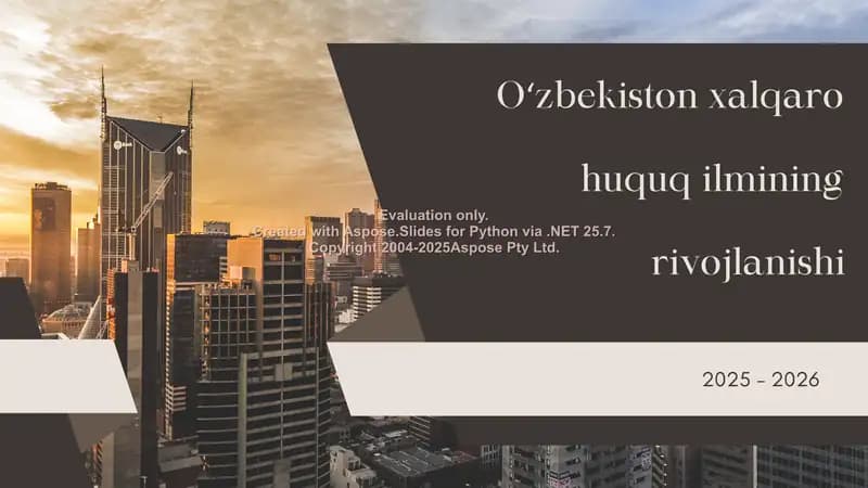 Oʻzbekistonning xalqaro huquq ilmining rivoji
