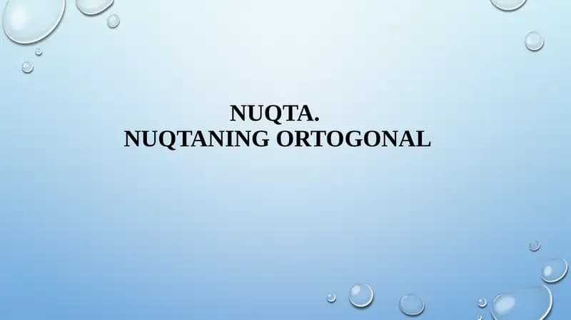 Ortogonal proyeksiyalash