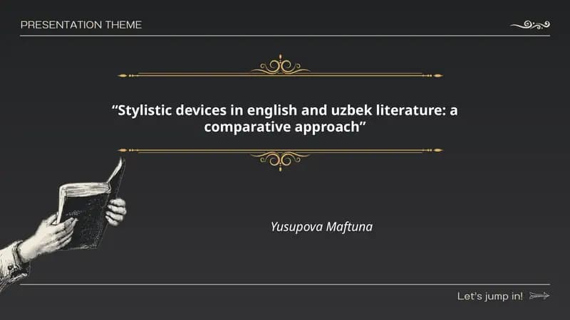 Stylistic devices in english and uzbek literature: a comparative approach