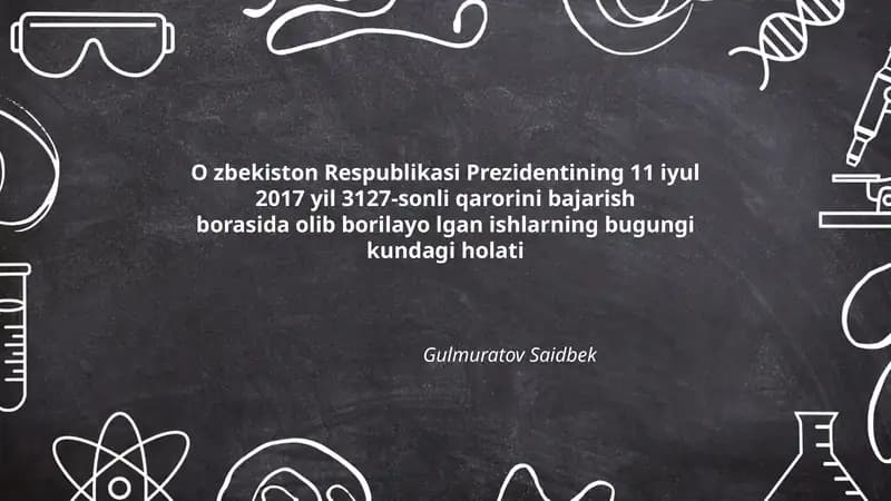 Qarorning umumiy ijrosi va bugungi holati