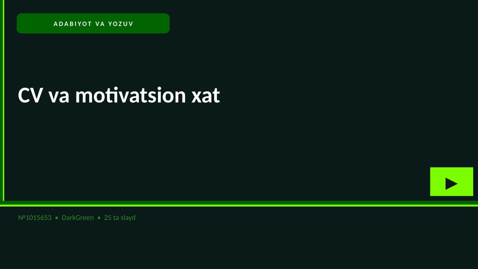 CV va motivatsion xat