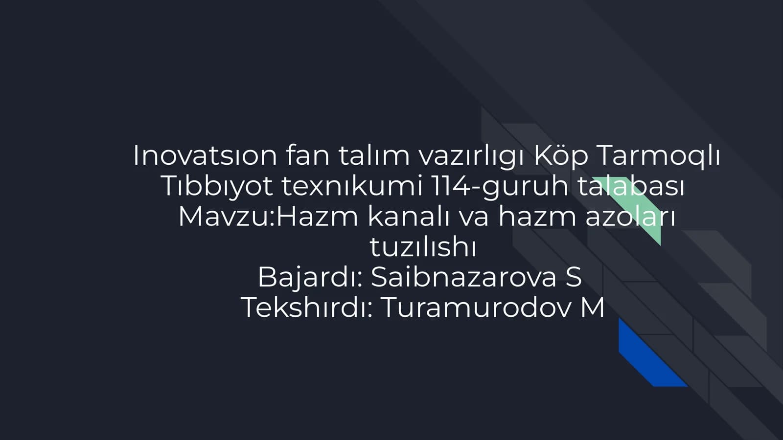 Ovqat hazm qilish tizimi