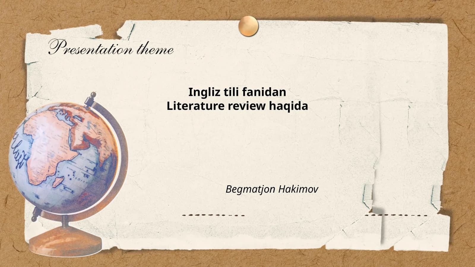 Ingliz tili fanidan Literature review haqida