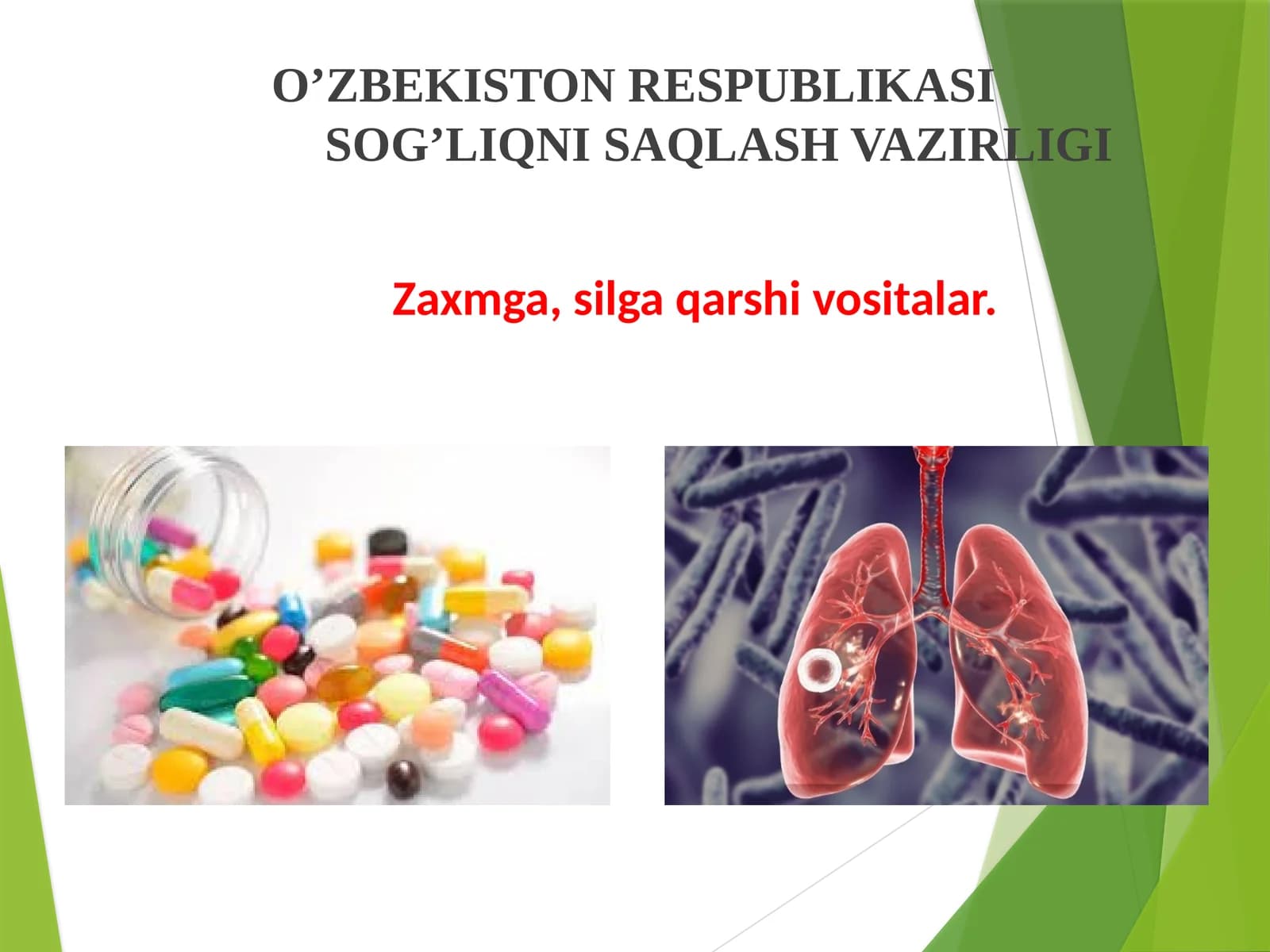 Zaxmga va Silga qarshi dori vositalar
