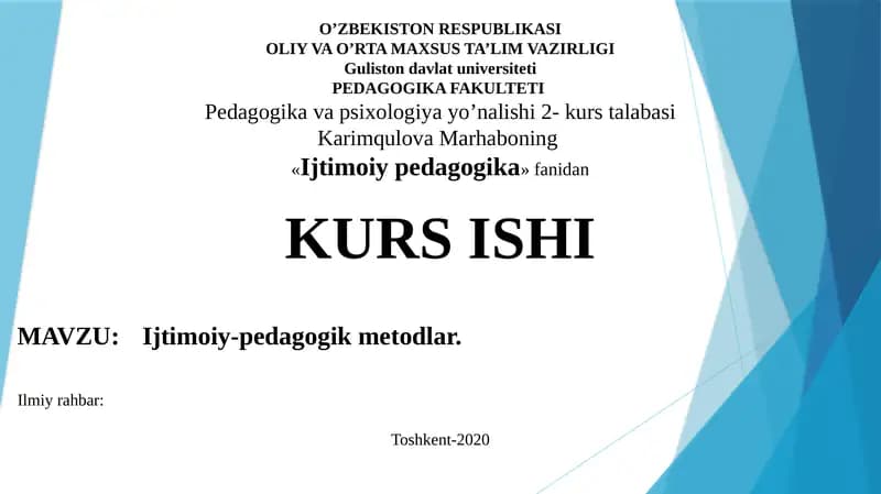 Ijtimoiy-pedagogik metodlar