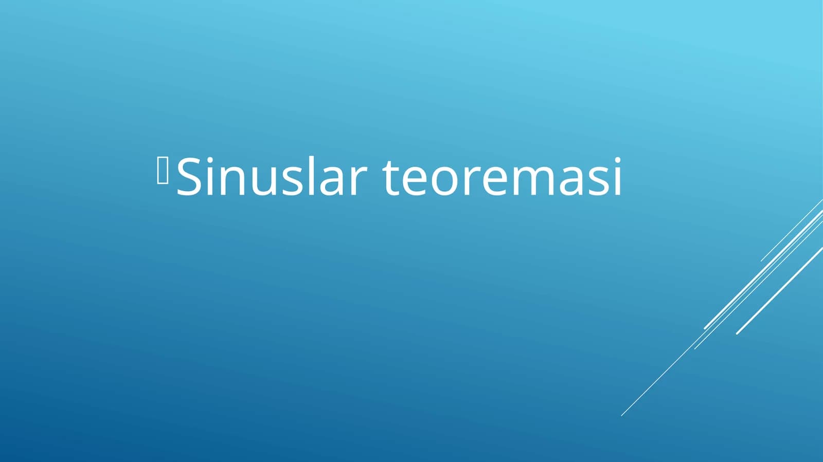 Sinuslar teoremasi