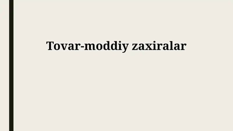 Tovar-moddiy zahiralari