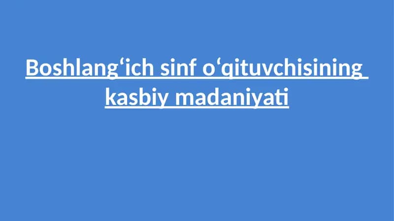 Boshlang‘ichsinfo‘qituvchisining