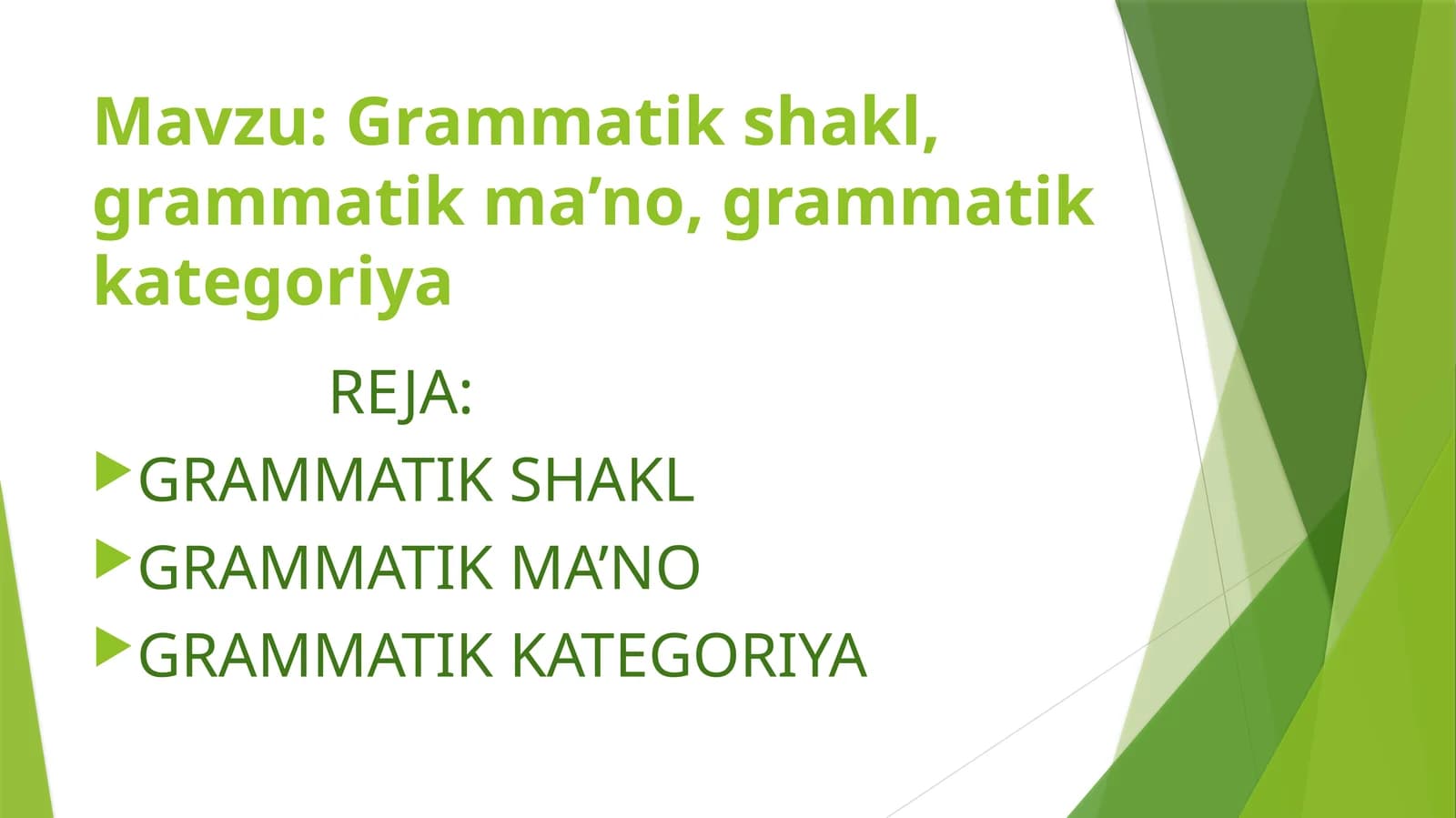 Grammatik shakl, grammatik ma’no, grammatik kategoriya
