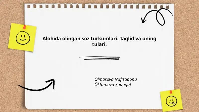 Alohida olingan so'z turkumlari