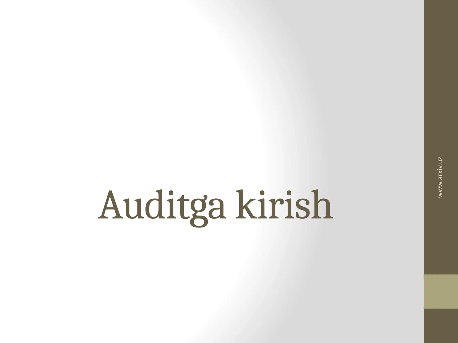 Auditga kirish