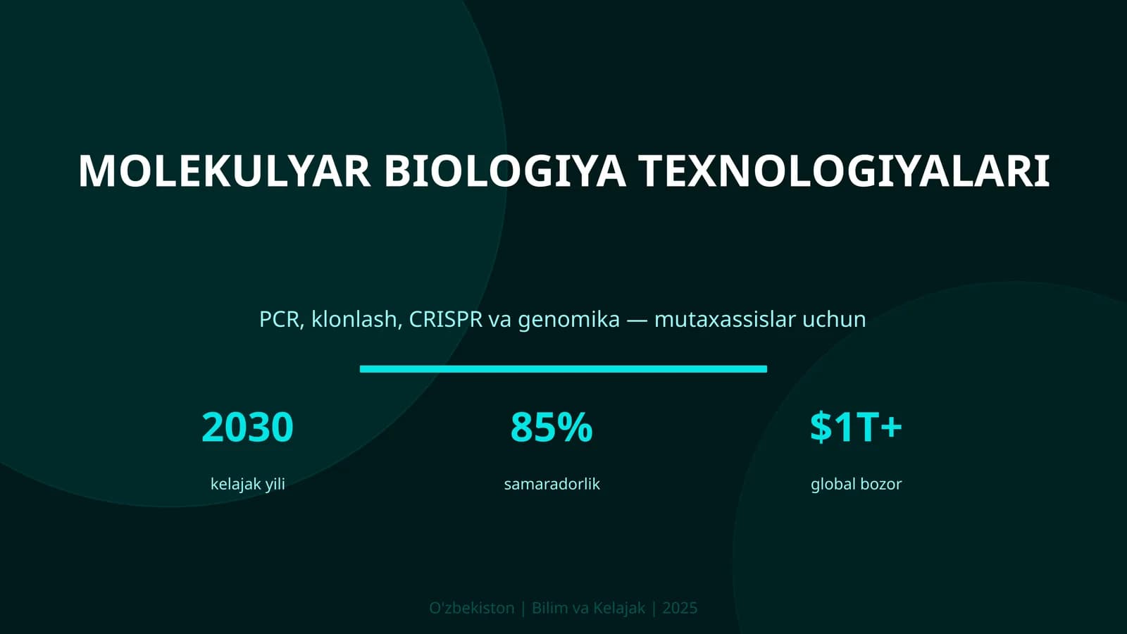 MOLEKULYAR BIOLOGIYA TEXNOLOGIYALARI