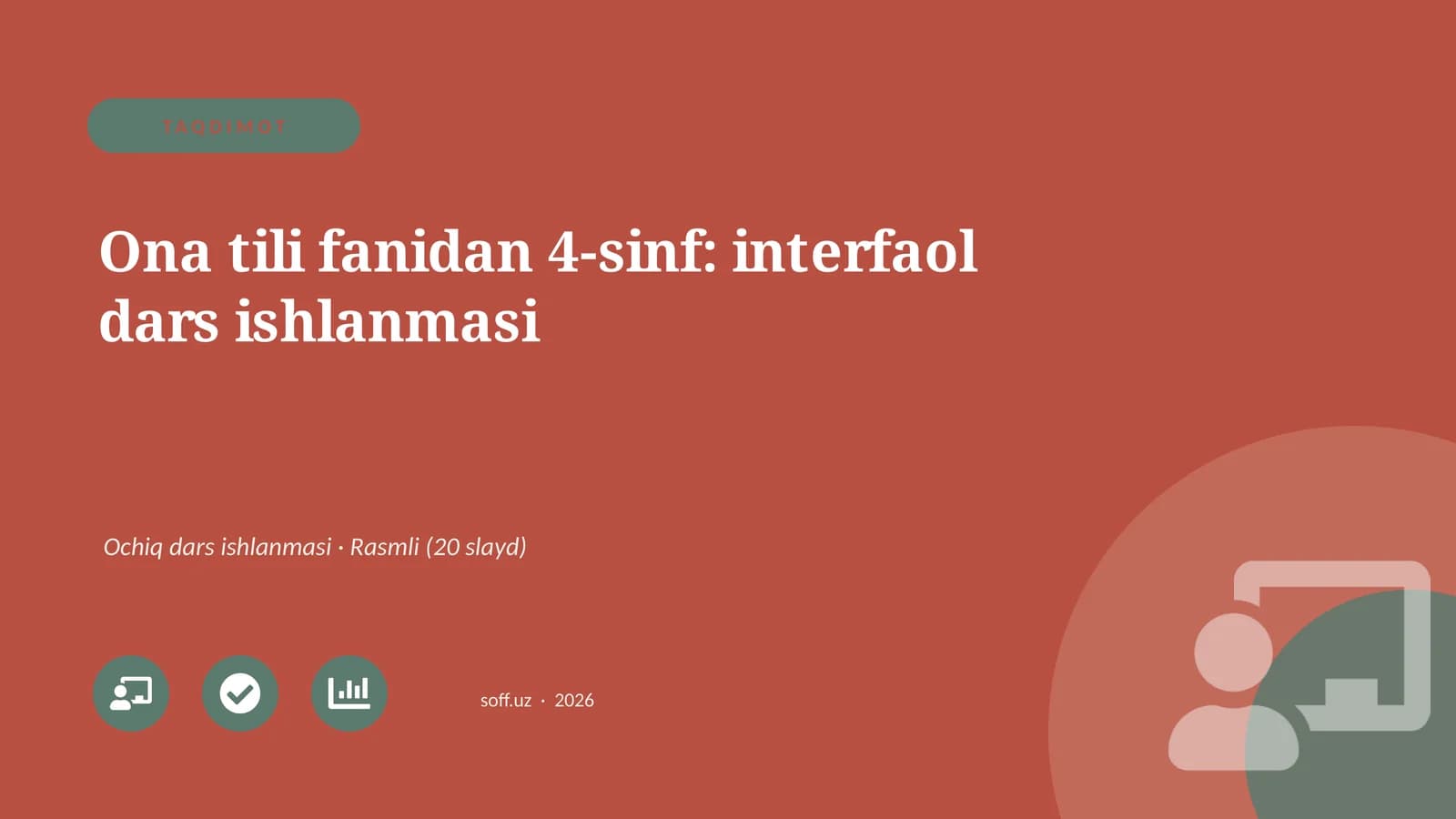 Ona tili fanidan 4-sinf: interfaol dars ishlanmasi