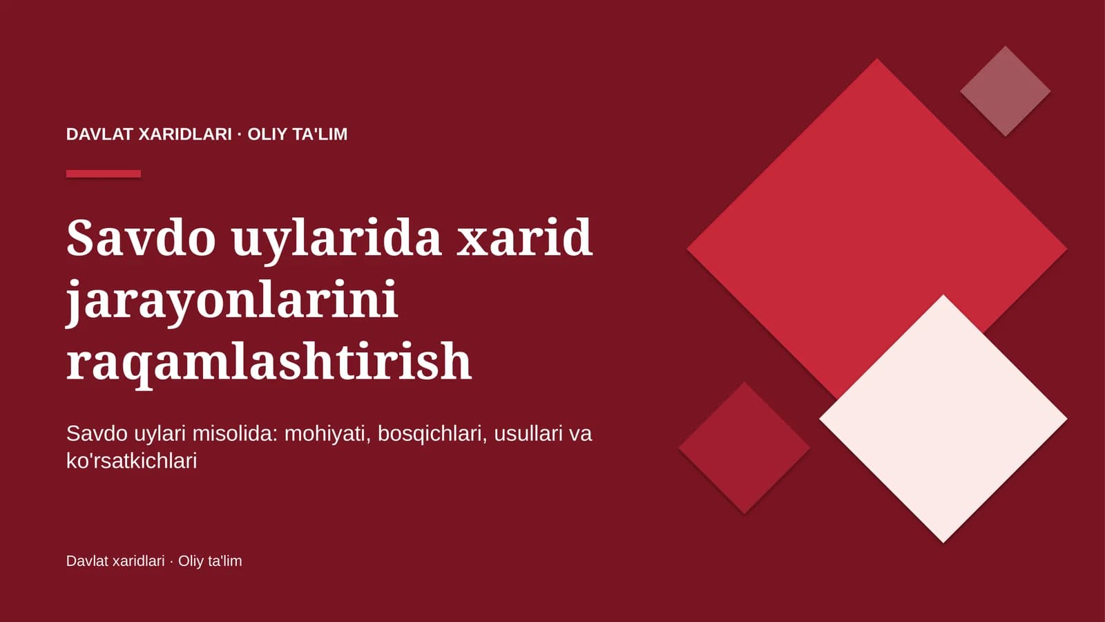 [Savdo uylarida xarid jarayonlarini raqamlashtirish]